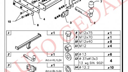 CARLIG REMORCARE VOLVO XC70 2007-2016 COD:44021/F