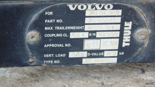 Carlig tractare original Volvo S40 V50 cu instalatie electrica, priza si modul tractare cod 31265541