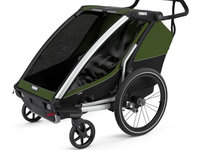 Carucior multisport, Thule Chariot Cab 2, Verde, pentru 2 copii