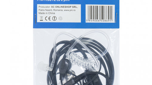 Casca cu tub acustic transparent si microfon PNI HS81L cu 2 pini tip PNI-K compatibila cu statia PNI HP 8001L si statiile radio Kenwood PNI-HS81L