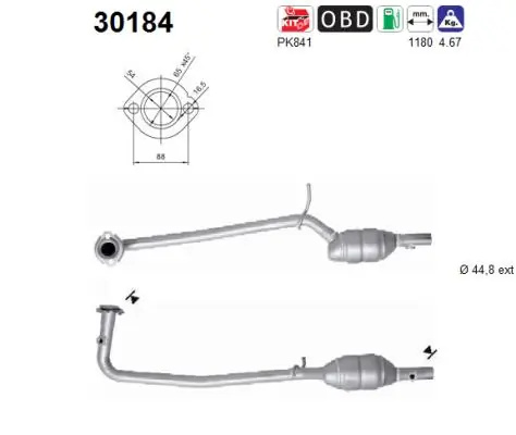 Catalizator AS DACIA LOGAN pick-up (US_) 2008-2014 - 30184