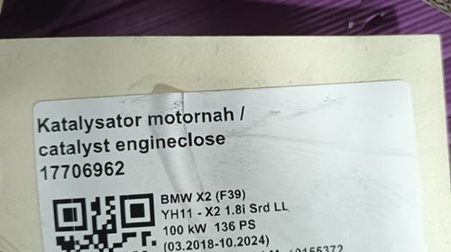 Catalizator bmw x1 f48 x2 f39 1.8i 100kw 136 c.p