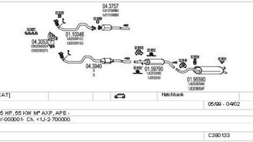 Catalizator VW Golf 4 primar OEM - euro4