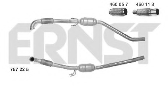 Catalizator # Vw Multivan 1.9 t5 [7hm; 7hn; 7hf; 7ef; 7em; 7en] tdi motorina 84cp/62kw BRR 2006 2007 2008 2009 # 757225 # ERNST