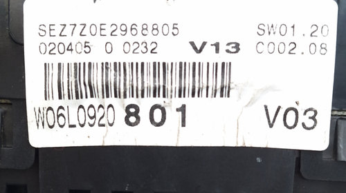 Ceas Bord Europa - Afisaj In Km Seat IBIZA Mk 4 (6L) 2002 - 2009 6L0920801, 6L0 920 801, W06L0920801, W06 L09 208 01, W06L0920801V03, 81269044E, 812 690 44E, 88311333, 110080104, 110 080 104, 110080104009A, 110 080 104 0 09A, SEZ7Z0E2968805, 02040500