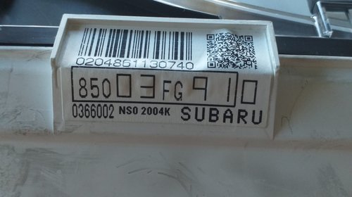 Ceas bord Subaru Impreza 2.0 D cod produs:85003FG910
