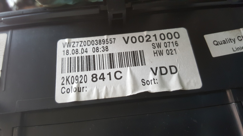 Ceas bord vw caddy 2.0sdi 2008,cod piesa