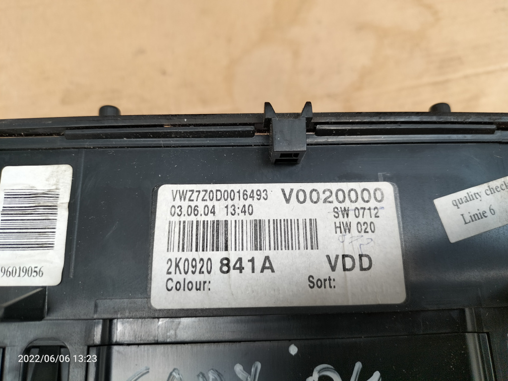 Ceas bord VW Caddy, 2005, cod piesa: 2K0