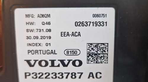 Ceas de bord digital / electronic Volvo XC60 MildHybrid 2020 cod P32233787AC
