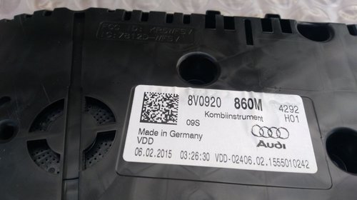 Ceasuri bord Audi A3 8V 2016 limuzina / sedan 2.0 tdi DEJ