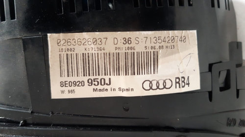 Ceasuri Bord Audi A4 B6 2001 - 2005 Cod-8E0920950J