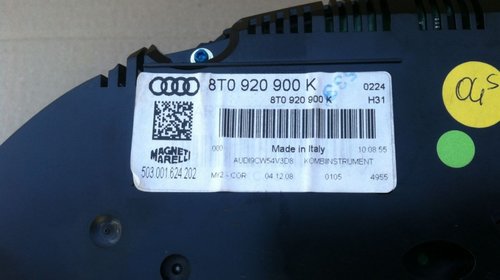 Ceasuri bord Audi A5 cod 8T0920900K 8T0 920 900 K