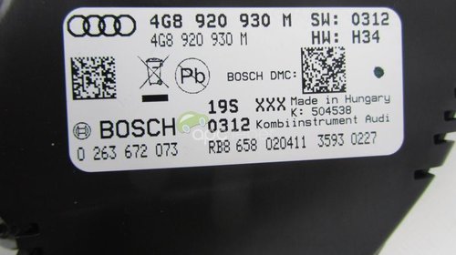 Ceasuri Bord Audi A7 4G8 / A6 4G 3,0TFSI/ 2,8FSI cod 4G8920930M