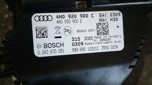 Ceasuri Bord Audi A8 4H benzina cod 4H0920900C