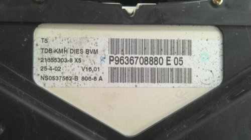 Ceasuri bord Peugeot 307 2.0 HDI Cod P9636708880E