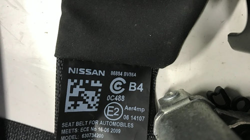 Centura siguranta dreapta fata Nissan Juke F15 2017 cod: 86884BV86A