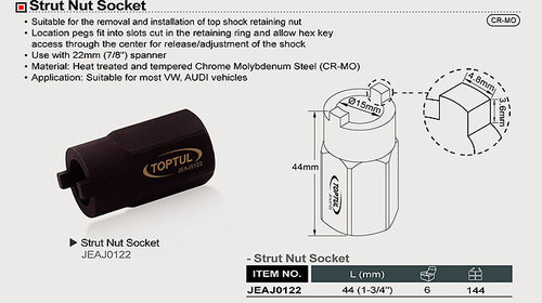 Cheie Piulita Amortizor Toptul 22MM JEAJ0122