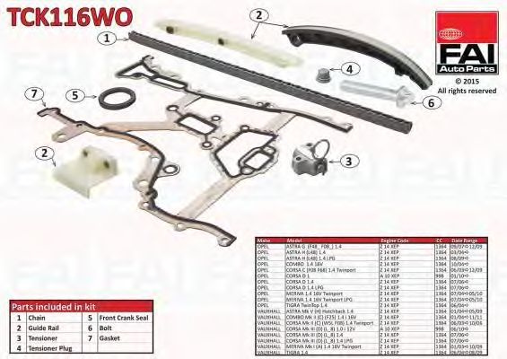 Chit lant de distributie OPEL DOHC ASTRA H 04-09,ASTRA VAN MK V 05-,COMBO MK II 04-,CORSA C 03-/D 06-/MK IV 06-/VAN MK III 03-06 - Cod intern: W20236556 - LIVRARE DIN STOC in 24 ore!!!