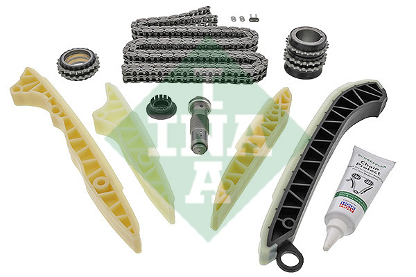 Chit lant de distributie Timing set chain + sprocket MERCEDES CLK A209 CLK C209 CLS C219 E A207 E C207 E T-MODEL S211 E T-MODEL S212 E W211 E W212 G W463 GL X164 2.5/4.7/5.5 10.05- INA 559 0142 10