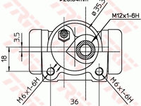 Cilindru receptor frana BWF169 TRW pentru Renault Super Renault Clio