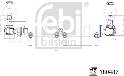 Cilindru receptor. servodirectie Steering system damper fits. MAN fits. MAN TGA TGS I TGS II TGX I TGX II 04.00- Febi Bilstein 180487