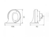 CLAXON ELECTROMAGNETIC, TIP MELC, 24V 3A TON JOS IS-10006