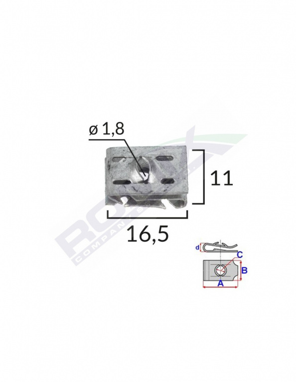 Clema fixare elemente motor pentru grup vag 1.8x16.5x11mm set 10 buc 62521