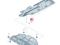 Clema fixare scut podea Audi A3 2004-2007, Skoda Octavia 2004-2008, VW Bora 2005-2010, Polo 2004-2009, Golf 2004-2005, Sagitar 2006-2012, Touran 2004-2005, Jetta 2009-2018, Vento 2005-2018, Original, N10579101