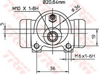 Clilindru pistonas frana FIAT MULTIPLA 186 TRW BWF303 PieseDeTop