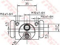 Clilindru pistonas frana NISSAN MICRA III K12 TRW BWD313