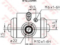 Clilindru pistonas frana SKODA FABIA Praktik TRW BWD113A PieseDeTop