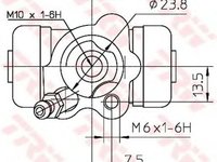 Clilindru pistonas frana SUBARU JUSTY IV TRW BWA155