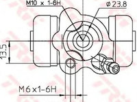 Clilindru pistonas frana TOYOTA YARIS SCP1 NLP1 NCP1 TRW BWC249 PieseDeTop