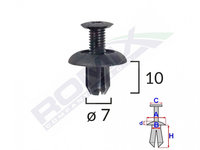 Clips Fixare Honda/Mitsubishi 7x10mm - Negru Set 10 Buc Romix Cod:B25700