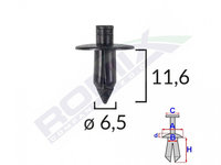 Clips Fixare Pentru Suzuki 6.5x11.6mm - Negru Set 10 Buc Romix Cod:B21003