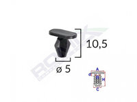 Clips pentru garnituri peugeot, citroen 5x10.5mm negru set 10 buc UNIVERSAL Universal #6 C60595-RMX