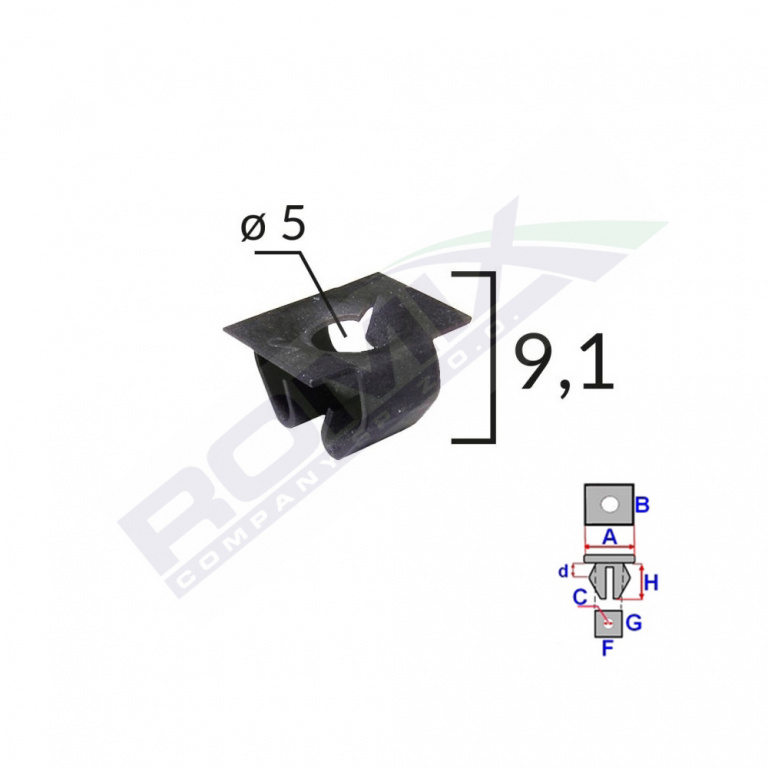 Lot De 10 Clips ROMIX 71551 / 2208843 - Pour Fixation Tapis De Tableau De Bord Auto