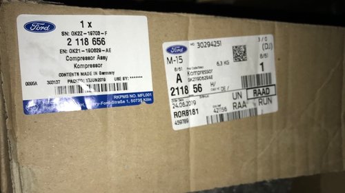 Compresor A/C Ford Transit Custom 2018.