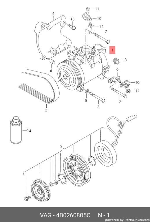Compresor AC Audi A6 C5 AKE (2000-2004) 
