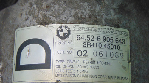 COMPRESOR AC BMW 3(E46) COD 64.52-6 905 643