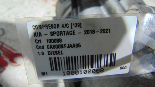 Compresor Ac Kia Sportage 2018-2021. Motor 1.6 diesel .