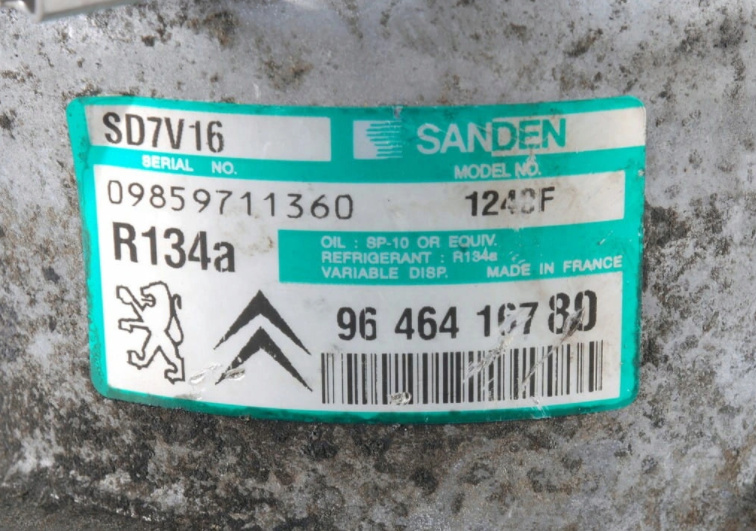 Compresor AC motorizari 1.4-1.9-2.0 -2.2JTD - 2.2 HDI -2.7cod compresor clima PEUGEOT- CITROEN-FIAT 9646416780