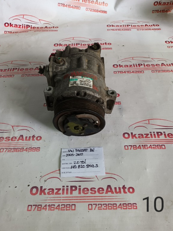 COMPRESOR AC VW PASSAT B6 2005-2010 2.0 TDI 1K0820803 S