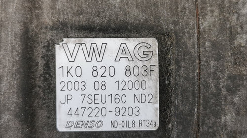 Compresor aer conditionat 1K0 820 803F Denso 7SEU16C pentru VW Passat / Polo 9N / Golf 5 / Passat B6