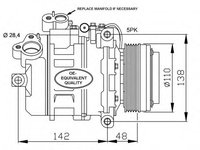 Compresor aer conditionat 32123 NRF pentru Bmw Seria 5 Bmw Seria 7 Bmw Seria 3 Bmw Z8 Bmw X5
