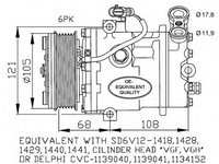 Compresor aer conditionat 32172 NRF pentru Opel Astra Opel Zafira Opel Corsa Opel Vita Opel Combo