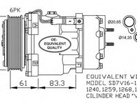 Compresor aer conditionat 32198 NRF pentru CitroEn Dispatch CitroEn Jumpy Fiat Scudo Peugeot Expert CitroEn Berlingo Peugeot 406 CitroEn Xsara CitroEn C4 Peugeot 607 Peugeot Grand Peugeot Partner Peugeot Ranch Peugeot 307 CitroEn C5 Peugeot 807 Citro