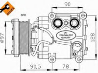 Compresor aer conditionat 32199 NRF pentru Ford Mondeo Ford Fiesta Ford Cougar Ford Focus Ford Ikon Ford Fusion Ford Tourneo Ford Transit Mazda 2 Mazda Demio