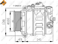 Compresor aer conditionat 32216 NRF pentru Mercedes-benz C-class 3.0 mercedes [w204] c 320 cdi 4-matic [204.089] motorina 224cp/165kw OM 642.961 2007 2008 2009 2010 2011 2012 2013 2014