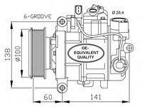 Compresor aer conditionat 32263 NRF pentru Audi Q5 Audi A4 Audi A6 Audi A8 Audi A5